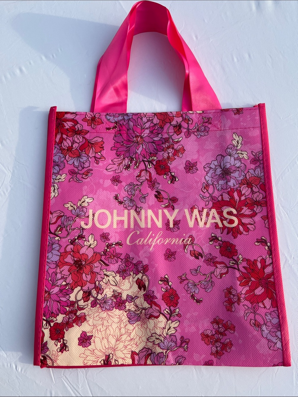 Johnny Was Hot Pink Floral California Tote NWT